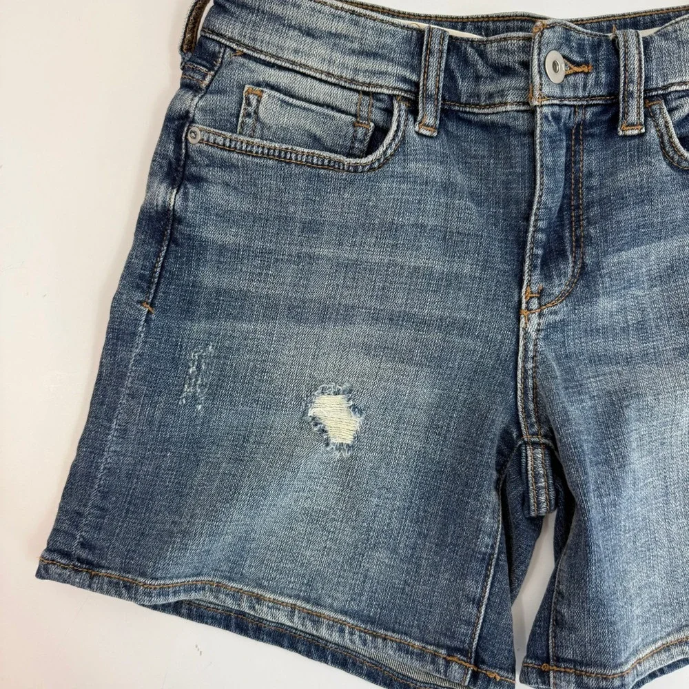 Pilcro and the Letterpress Slim Boyfriend Denim Shorts Distressed Blue Sz 25‎ 5